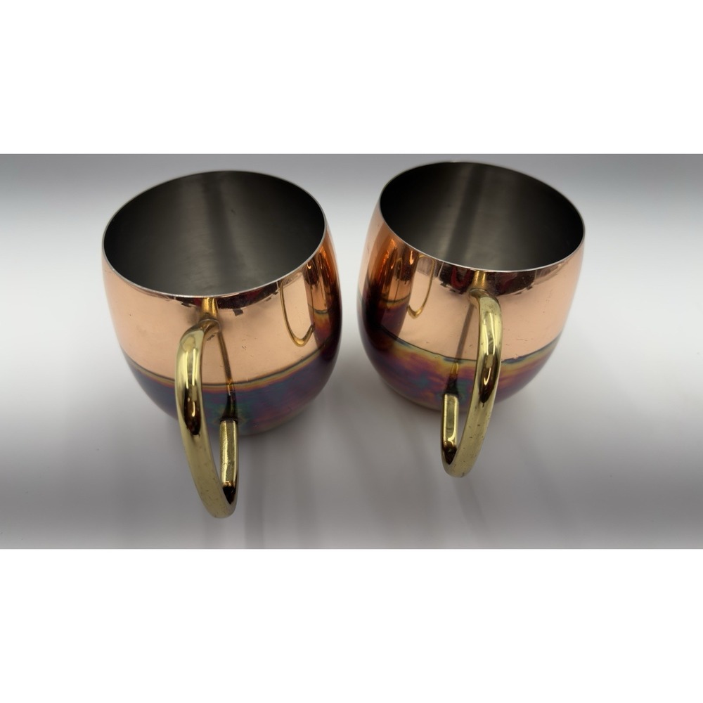 Anthropologie Moscow‎ Mule, set of 2, two tone copper mugs So Cute